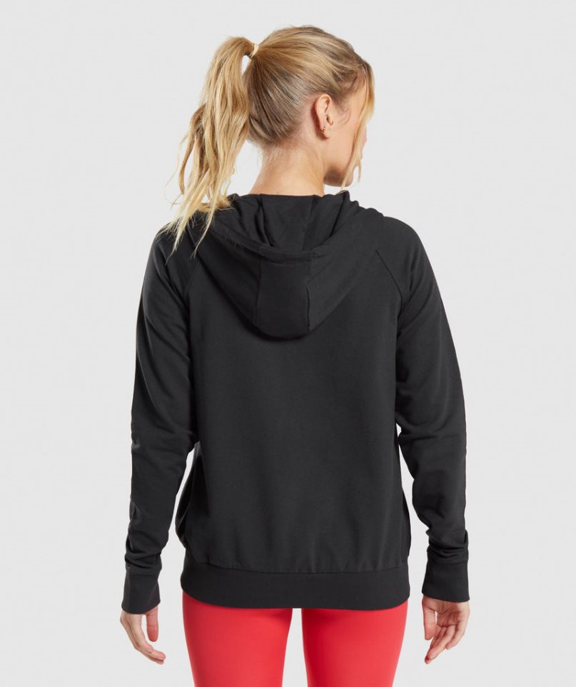 Women's Gymshark Training Zip Sweatshirts Black | NZ 5NOZBC